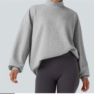 Halara Woman's Fog Gray Mock Neck Sweater Large
